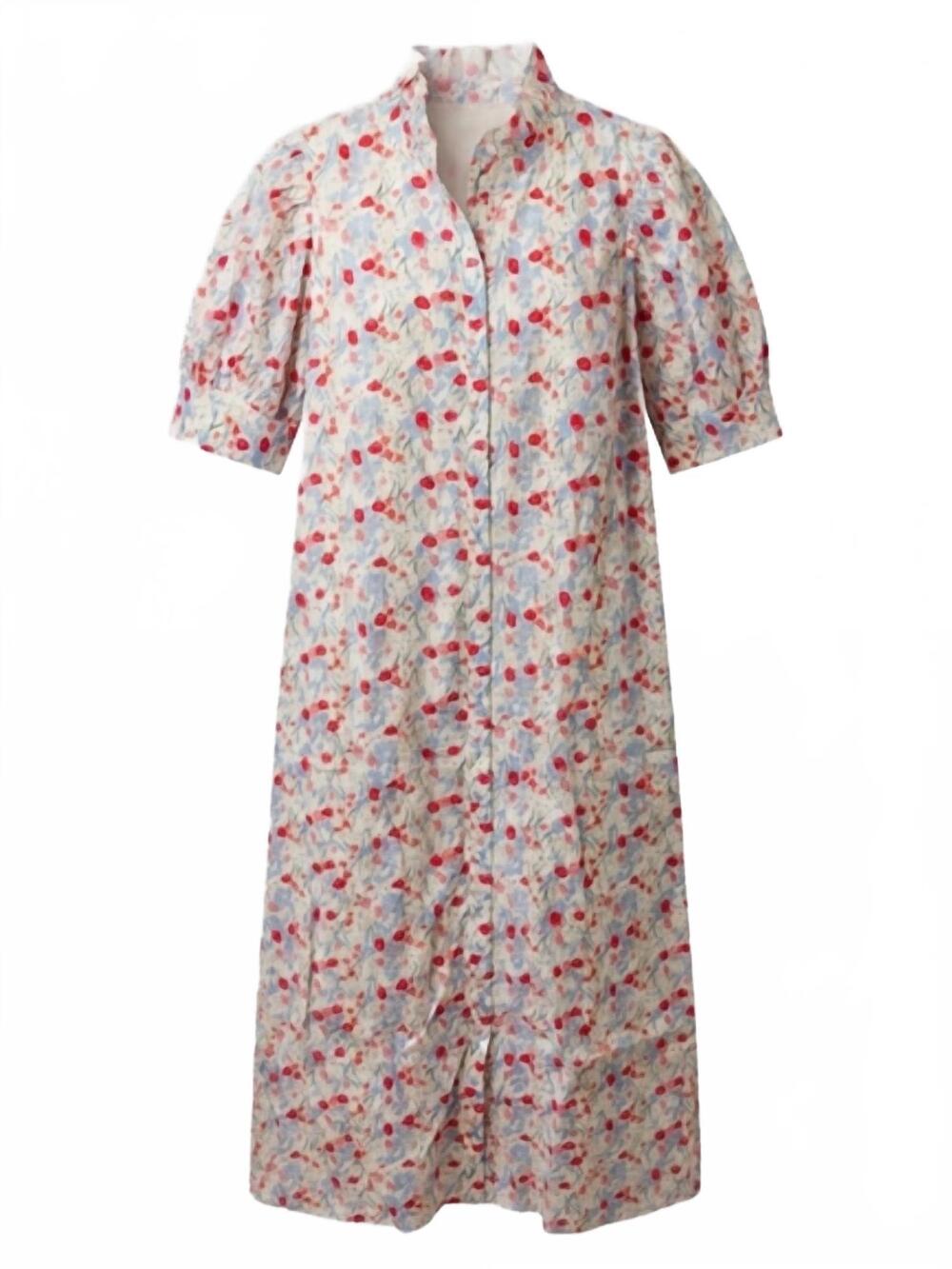 NEW FATE BY LFD women's ruffled collar dress in cream